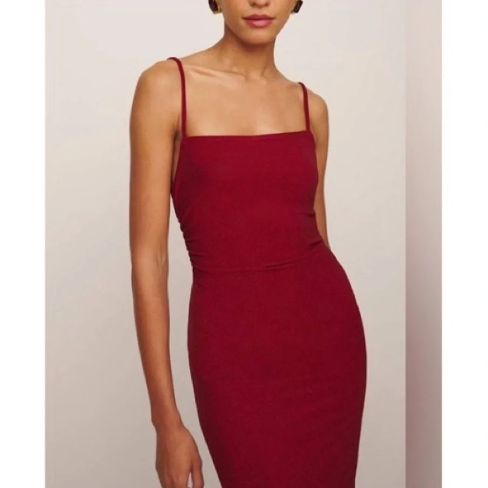 REFORMATION Breslin Knit Dress Red Sparkle - Picture 3 of 10
